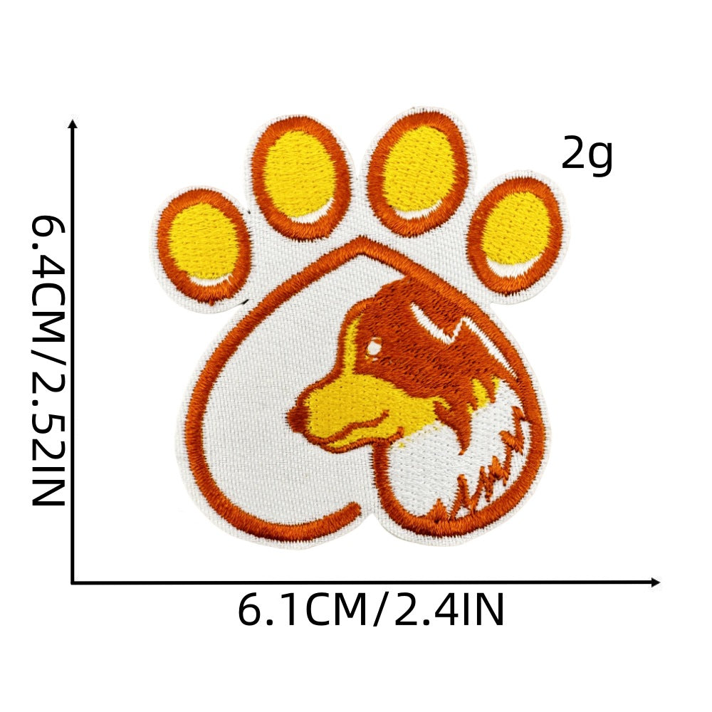 Wholesale Cute colorful bear paw fabric patch embroidery